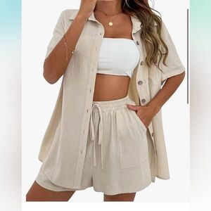 NWT - SeekMe linen shorts set